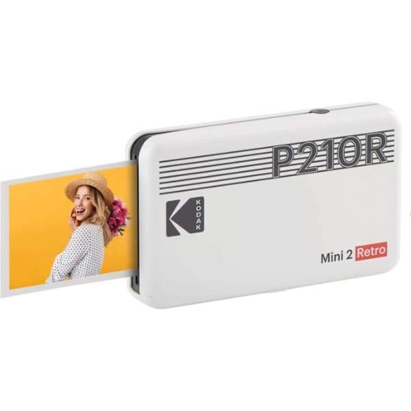 Kodak P210R Mini 2 Retro Portable Instant Photo Printer - White