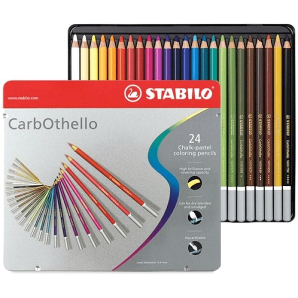 STABILO CarbOthello Chalk Pastel Colour Pencils Tin 24