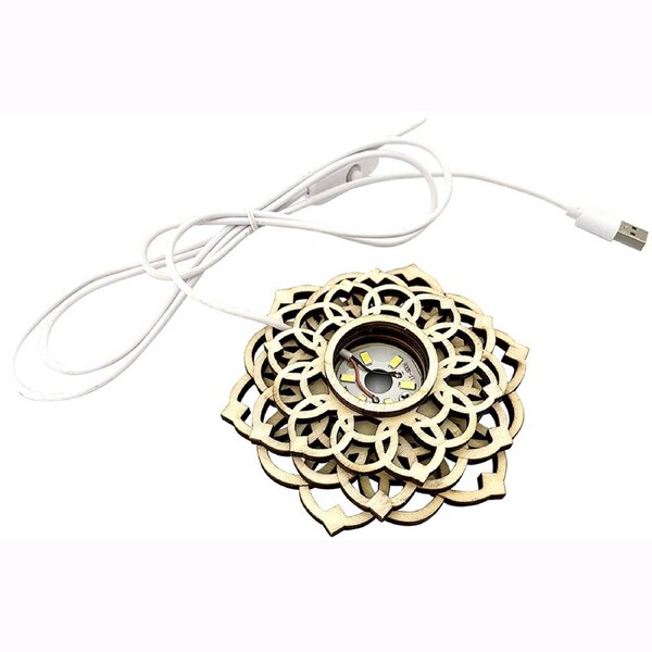 Lotus Led Light Base USB Cable 3D Night Lamp Support Stand Holder 10cm