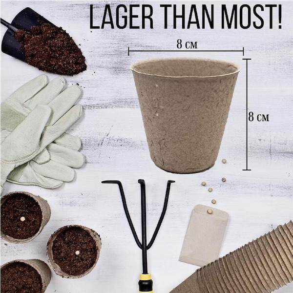 Biodegradable Paper Seedling Pots Seed Starter Garden Nursery Round Herb Planter 12x