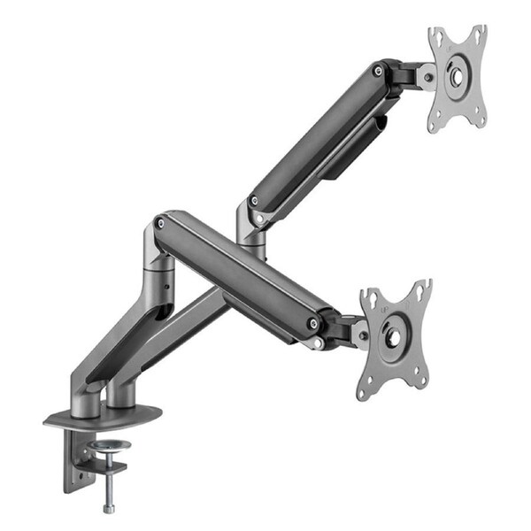Brateck Economical Spring-Assisted Dual Monitor Arm - Space Grey