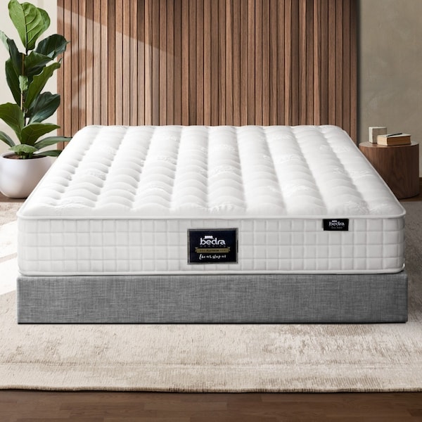 Bedra Queen Mattress 27cm Bed Luxury Tight Top Pocket Spring Foam Medium Firm