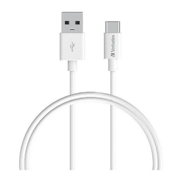 Verbatim 1m Charge & Sync USB-C Cable USB C to USB A, up to 3A / QC 2/3 - White [66584]