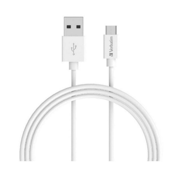 Verbatim 1m Micro-USB Charge & Sync Cable Supports QC 2.0 and 3.0 - White [66579]
