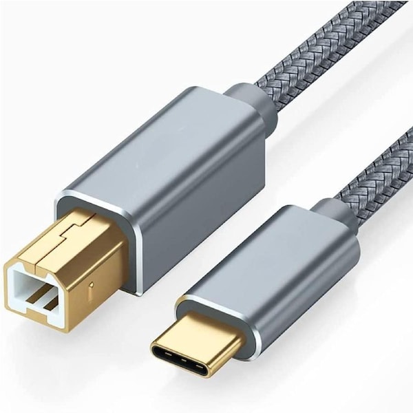 USB B to USB C Printer Cable 3M,Type B 2.0 Braided Data Lead for HP/Canon/Epson Printer,Scanner,USB Type C Printer Cable for MacBook Pro,Acer,XPS,ASUS