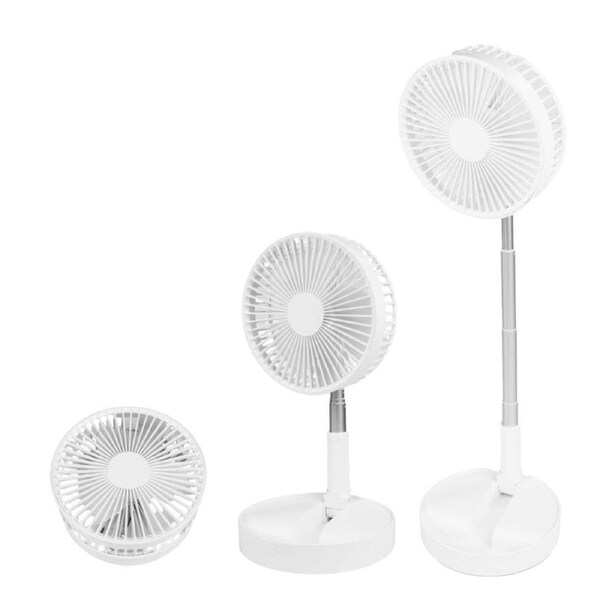 Folding Telescopic 4.5W Portable Height/Tilt Adjustable Rechargeable Cordless Fan