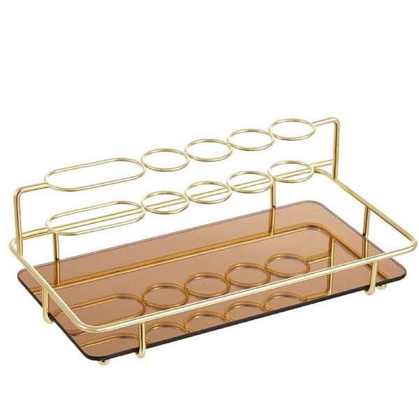 Nevenka European Style Metal Cosmetic Storage Storage Rack For Bathroom Bedroom-GoldL