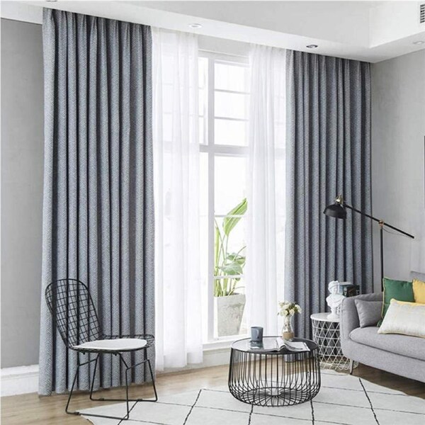 Nevenka 2 Panels Blackout Geometric Modern Curtains for Living Room Blue and Gold