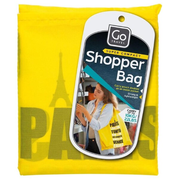Go Travel Foldable Shopper Carry Bag Shopping Storage Shoulder Handbag Yellow