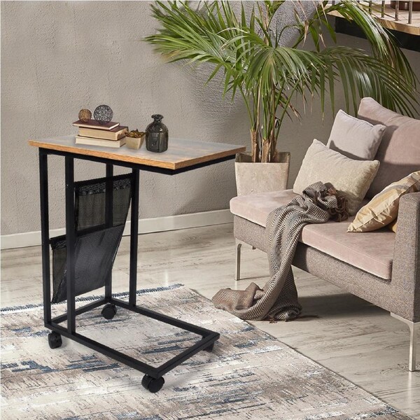 Levede Coffee Side Table Mobile End Tables C-shaped Movable Sofa Laptop Desk
