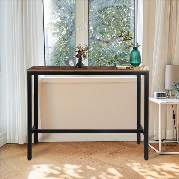 Levede Bar Table Industrial Walnut 100x120x40cm (H x L x W)