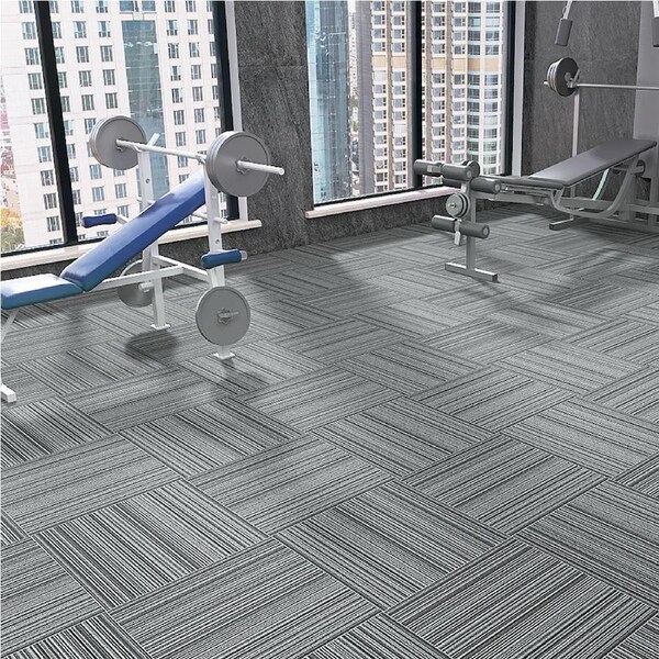 20 Pcs Modular Carpet Tiles 50cm x 50cm Each - Linear Blue