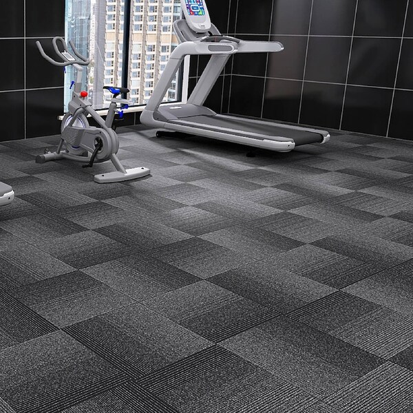 Marlow 20 Pcs Carpet Tiles 50cm x 50cm Each - Black