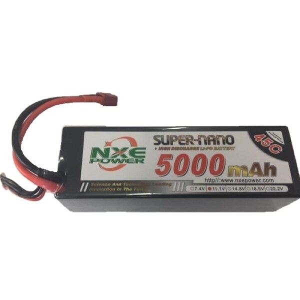 NXE 7.4v 2S 5000mah 45c Hard case Lipo RC Hobby Battery w/Deans