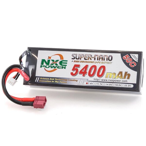NXE 7.4v 2S 5400mah 50c Hard case Lipo RC Hobby Battery w/Deans