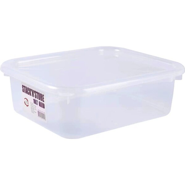 12x 10L Clear Plastic Storage Box Stackable Container Organizer Kitchen Wardrobe