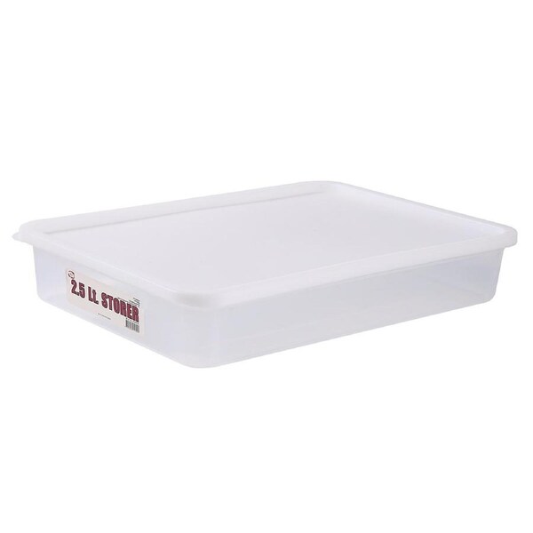 5 x Thin 2.5L Plastic Storage Box Container Food Grade Fridge Freezer Organizer