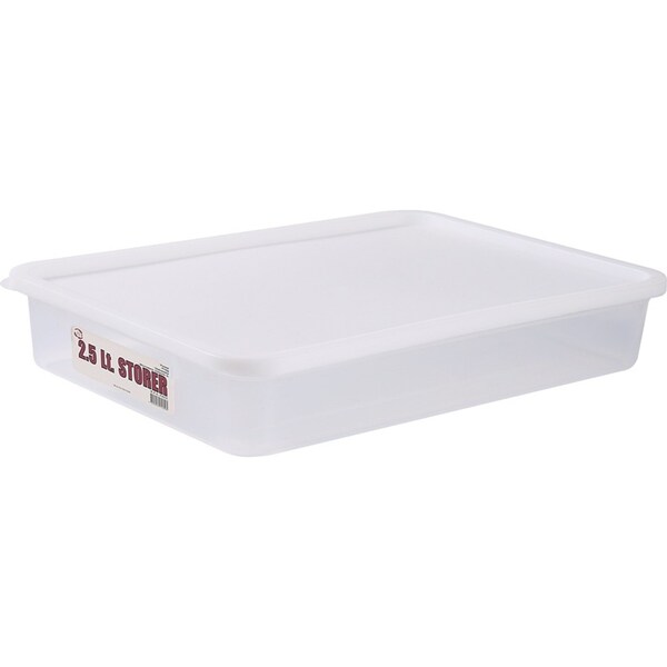 10 x Thin 2.5L Plastic Storage Box Container Food Grade Fridge Freezer Organizer