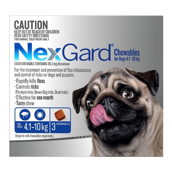 Nexgard Chewables For Dogs 4.1 - 10 Kg (Blue) 3 Chews