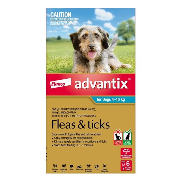 Advantix For Medium Dogs 4 To 10Kg (Aqua) 6 Pack