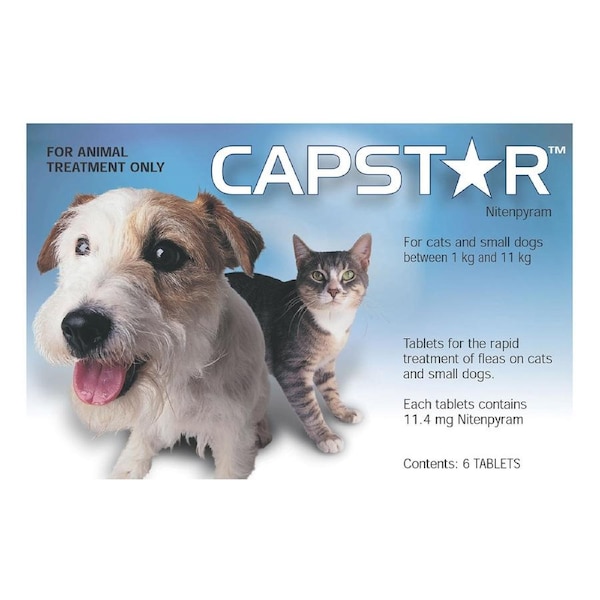 Capstar for Cats and Small Dogs 0.5 to 11 Kg Blue Pack 6 tablets