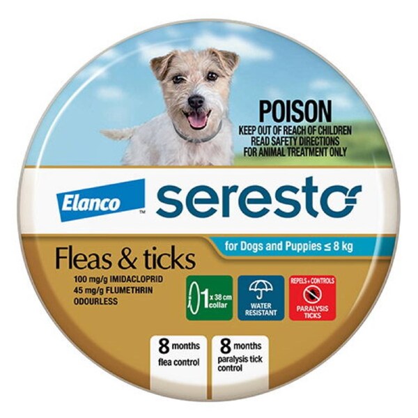 Seresto flea and tick collar for dogs Under 8 Kg 1 Piece BLUE