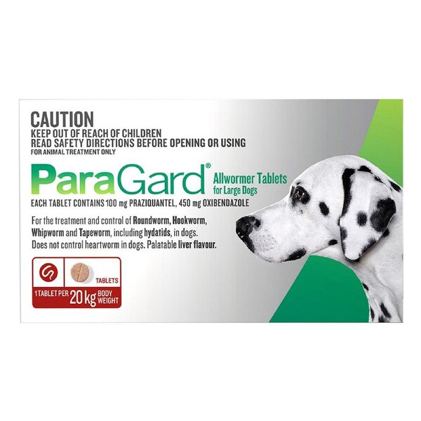 Paragard Allwormer Tablets For Large Dogs 20 Kg 3 Tablets RED