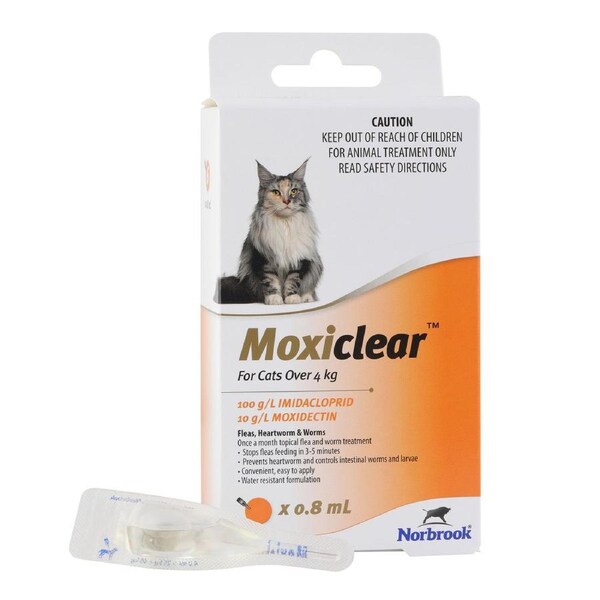 Moxiclear for Large Cats Over 4 Kg (ORANGE) 6 Pipettes