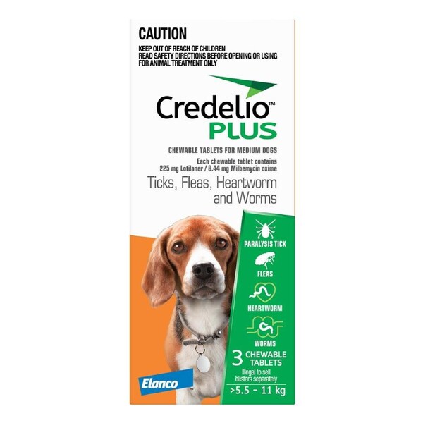 Credelio Plus For Medium Dogs 5.5 to 11 Kg ORANGE 3 Pack