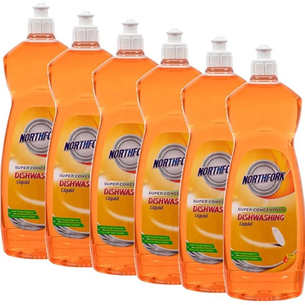 Northfork Super Concentrate Dishwashing Liquid 1L 6 Pack Pop Bottle