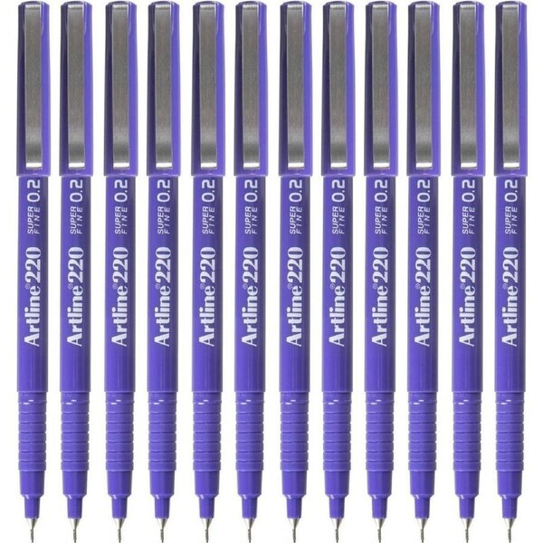 Artline 220 Fineline Pen 0.2mm Extra Fine Purple Box 12