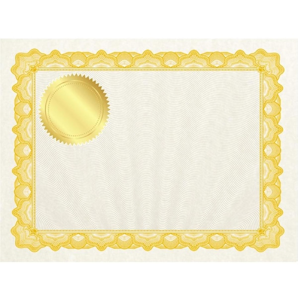 Premium Certificate Award Parchment Paper A4 Gold Border 90GSM + Stamp 25 Sheets