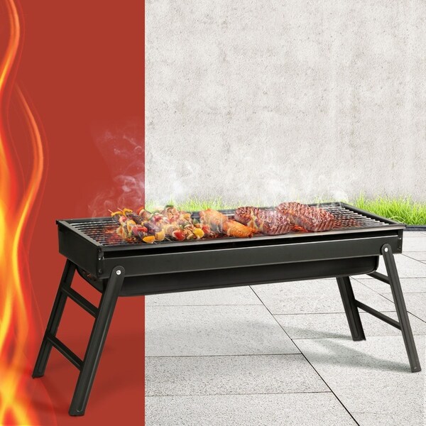 Grillz 65cm Width BBQ Grill Charcoal Smoker Foldable
