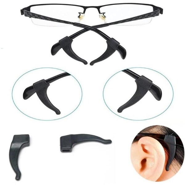 3 Pairs Eyeglass Ear Grip Hook,Anti - Slip Comfortable Silicone Elastic Ear Hook,Eyeglasses Temple Tips Sleeve Retainer For Reading Glasses Eyewear