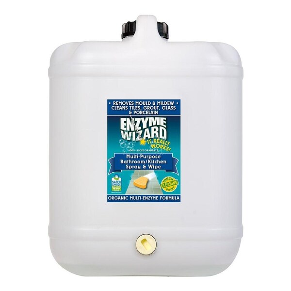 Enzyme Wizard Multi-Purpose Bathroom/Kitchen Tile/Glass Mould/Mildew Cleaner 20L