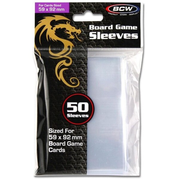 BCW Board Game Sleeves Standard European (59mm x 92mm) (50 Sleeves Per Pack)