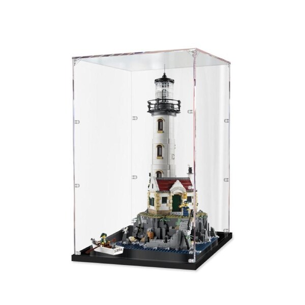 Acrylic Display Case for LEGO 21335 Ideas Motorised Lighthouse Figure Storage Box Dust Proof Glue Free