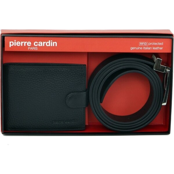 Pierre Cardin Mens RFID Wallet & Belt Gift Set - Black