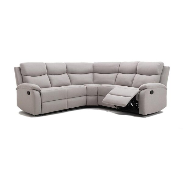 Foret 5 Seater Sofa Corner Lounge Recliner Footrest Bed Chaise Couch Fabric Grey Light