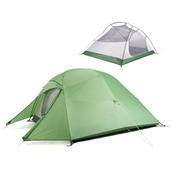 Nevenka 3 Person Camping Tent Lightweight Backpacking Waterproof Tent Easy Setup-Green