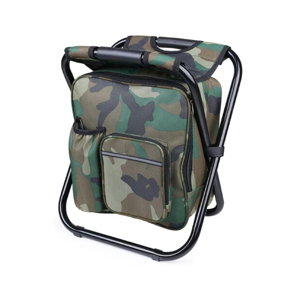 Nevenka Multifunctional Backpack Folding Chair Outdoor Gear Camping Stool-Camou