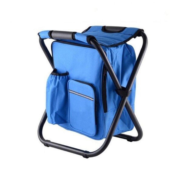 Nevenka Multifunctional Backpack Folding Chair Outdoor Gear Camping Stool-Blue