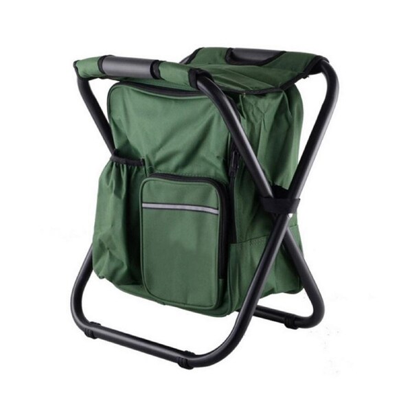 Nevenka Multifunctional Backpack Folding Chair Outdoor Gear Camping Stool-Army Green