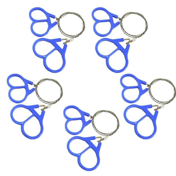Nevenka 5Pcs Portable Stainless Steel Wire Saw Mini Camping Supplies Outdoor Tool-Blue