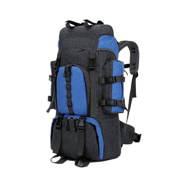 Nevenka 55L Backpack Internal Frame Hiking Water Resistant Travel Packs with Rain Cover-Blue