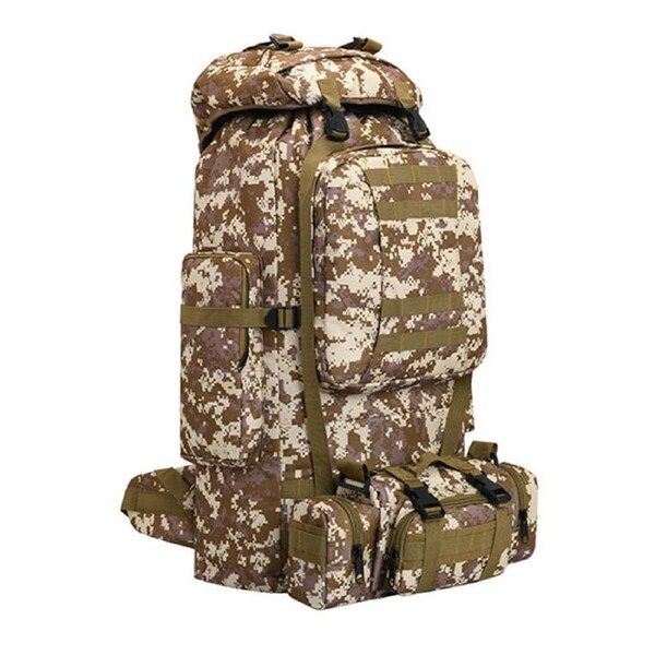 Nevenka 80L Waterproof 2-in-1 Detachable Backpack for Camping-Desert Camou