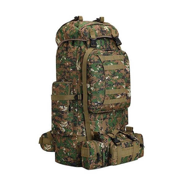 Nevenka 80L Waterproof 2-in-1 Detachable Backpack for Camping-Jungle Camou