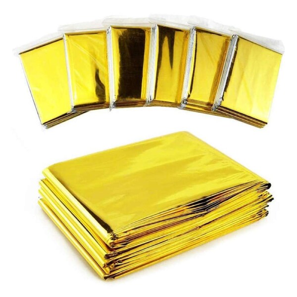 Nevenka 10 Pack Foil Mylar Thermal Emergency Blankets for Outdoors-160X210cm