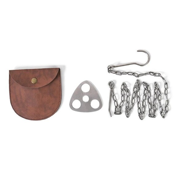 Nevenka Stainless Steel Camping Tripod Board with Adjustable Chain for Hanging Cookware