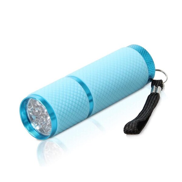 Nevenka 9 LED Glow in Dark Small Flashlights with Nylon lanyard for Camping-Blue